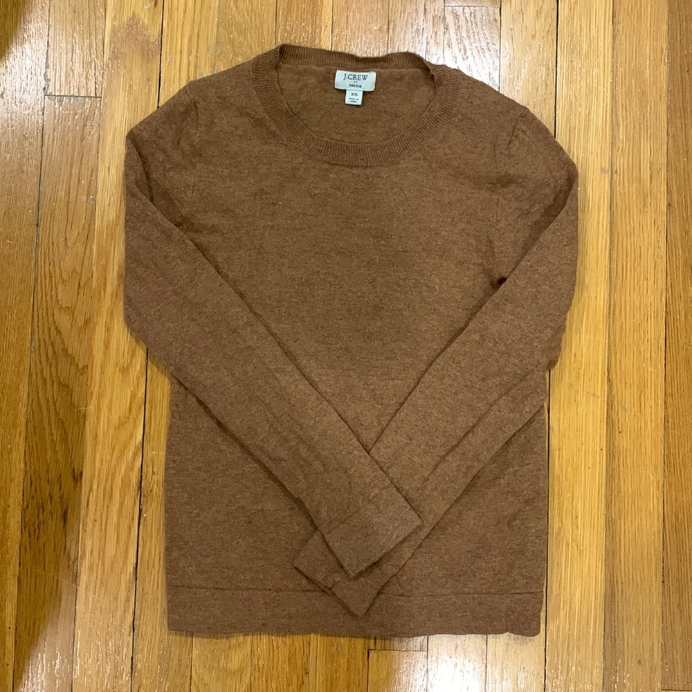 J.Crew Factory Women's Brown Cotton Blend Teddie Sweater, Size XS